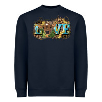 Navy Love baby Cow Heavyweight Sweatshirt - HowdyJamesFarm