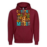 Burgundy country music western olivia Zipper Hoodie - OliviaCreatesArt