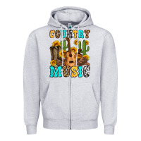 Heather Grey country music western olivia Zipper Hoodie - OliviaCreatesArt