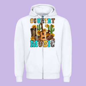 Country Music Western Olivia Zipper Hoodie Designed By Oliviacreatesart