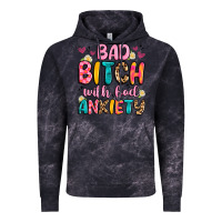Cloud Black bad bitch with bad anxiety Vintage Hoodie - Artiststas