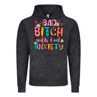 Vintage Black bad bitch with bad anxiety Vintage Hoodie - Artiststas