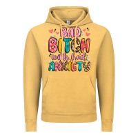 Vintage Mustard bad bitch with bad anxiety Vintage Hoodie - Artiststas