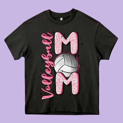 Volleyball Mom Heavy Core Tee Designed By Maliassmallbusiness
