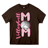 Chocolate Brown volleyball mom Heavy Core Tee - MaliasSmallBusiness