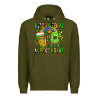 Army Green St. Patrick's Breakfast of leprechaun Premium Hoodie - OliviaCreatesArt