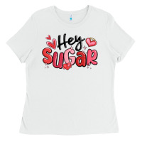 White hey sugar valentines day Ladies Tee - MaliasSmallBusiness
