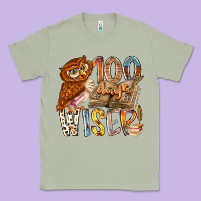 100 Days Wiser Classic Tee Designed By Racoondesign
