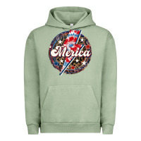Pigment Oil Green Western Merica Patriotic Urban Hoodie - LillyAllenDesigns