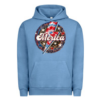 Pigment Pebble Blue Western Merica Patriotic Urban Hoodie - LillyAllenDesigns