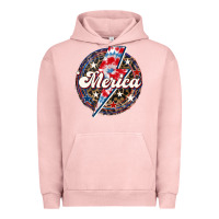 Pigment Salmon Western Merica Patriotic Urban Hoodie - LillyAllenDesigns