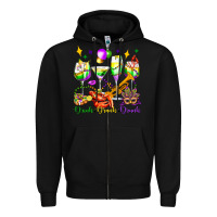 Black drink drank drunk mardi gras wine glasses olivia Zipper Hoodie - OliviaCreatesArt