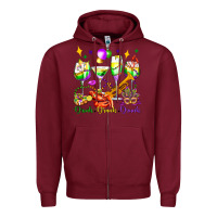 Burgundy drink drank drunk mardi gras wine glasses olivia Zipper Hoodie - OliviaCreatesArt