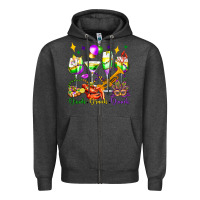 Charcoal Heather drink drank drunk mardi gras wine glasses olivia Zipper Hoodie - OliviaCreatesArt