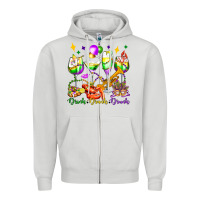 Dove Grey drink drank drunk mardi gras wine glasses olivia Zipper Hoodie - OliviaCreatesArt