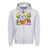 Heather Grey drink drank drunk mardi gras wine glasses olivia Zipper Hoodie - OliviaCreatesArt