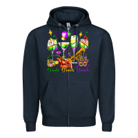 Navy drink drank drunk mardi gras wine glasses olivia Zipper Hoodie - OliviaCreatesArt