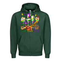 Sports Green drink drank drunk mardi gras wine glasses olivia Zipper Hoodie - OliviaCreatesArt