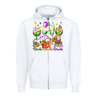 White drink drank drunk mardi gras wine glasses olivia Zipper Hoodie - OliviaCreatesArt