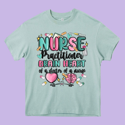 Nurse Practitioner Heavy Core Tee Designed By Maliassmallbusiness