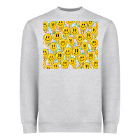 Heather Grey retro smiley faces Heavyweight Sweatshirt - TumblerDesignByShophia
