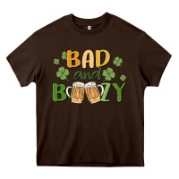 Chocolate Brown bad and boozy Heavy Core Tee - MaliasSmallBusiness