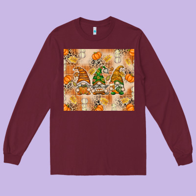 Fall With Gnomes Long Sleeve Tee Designed By Texasbilliewilder