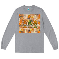 Heather Grey fall with gnomes Long Sleeve Tee - texasbilliewilder