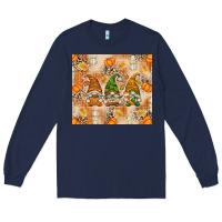 Navy fall with gnomes Long Sleeve Tee - texasbilliewilder