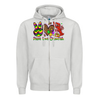 Dove Grey peace love crawfish olivia Zipper Hoodie - OliviaCreatesArt
