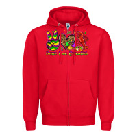 Red peace love crawfish olivia Zipper Hoodie - OliviaCreatesArt