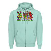 Seafoam peace love crawfish olivia Zipper Hoodie - OliviaCreatesArt