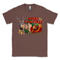 Chestnut Merry Christmas Deer Classic Tee - LillyAllenDesigns