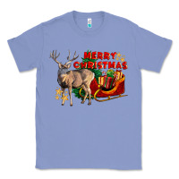 Colony Blue Merry Christmas Deer Classic Tee - LillyAllenDesigns