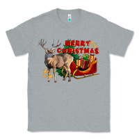 Heather Grey Merry Christmas Deer Classic Tee - LillyAllenDesigns
