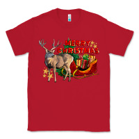Red Merry Christmas Deer Classic Tee - LillyAllenDesigns