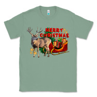 Sage Merry Christmas Deer Classic Tee - LillyAllenDesigns