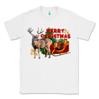 White Merry Christmas Deer Classic Tee - LillyAllenDesigns