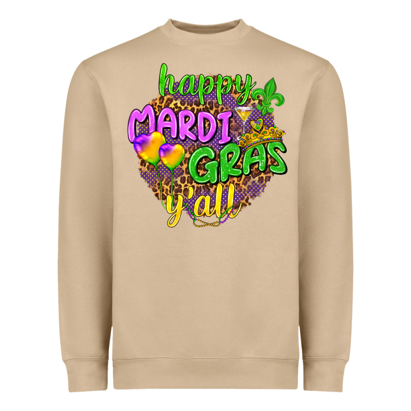 Love Mardi Gras Y'all Heavyweight Sweatshirt by HowdyJamesFarm | Teevron