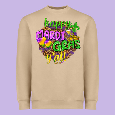Love Mardi Gras Y'all Heavyweight Sweatshirt Designed By Howdyjamesfarm
