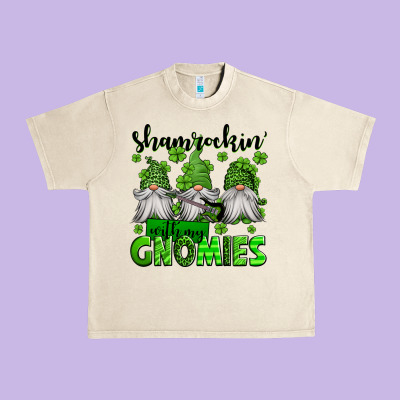 Shamrockin' With My Gnomies St Patrick's Day Urban Heavy Tee Designed By Jasminsmagicworld