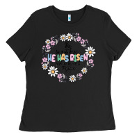 Black he has risen Ladies Tee - MaliasSmallBusiness