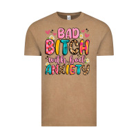 Vintage Coffee bad bitch with bad anxiety Vintage Tee - Artiststas