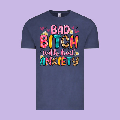 Bad Bitch With Bad Anxiety Vintage Tee Designed By Artiststas