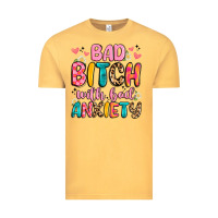 Vintage Mustard bad bitch with bad anxiety Vintage Tee - Artiststas
