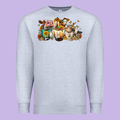 Cows And Coffee Premium Sweatshirt Designed By Fadigitalartstudio