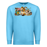 Ocean Blue Cows and coffee Premium Sweatshirt - FaDigitalArtStudio