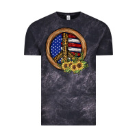 Cloud Black Peace Sign Vintage Tee - JahusDesignShop