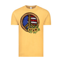 Vintage Mustard Peace Sign Vintage Tee - JahusDesignShop