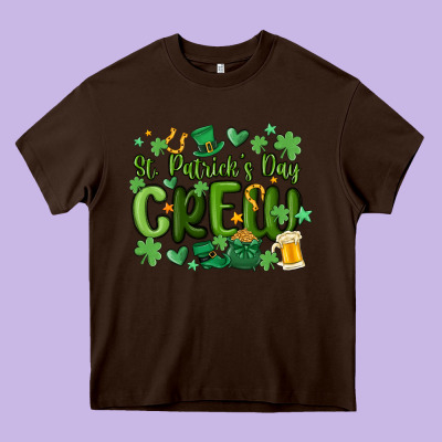 St.patrick's Day Crew Heavy Core Tee Designed By Maliassmallbusiness